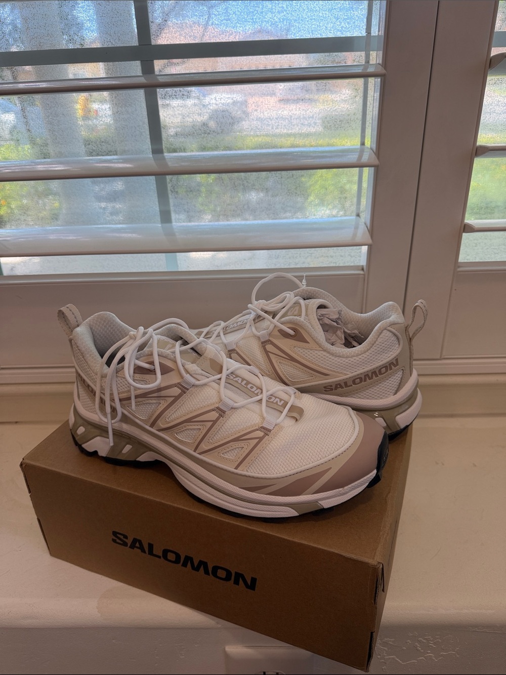 Salomon Women's Athletic Shoes in White and Beige - Picture 2 of 3